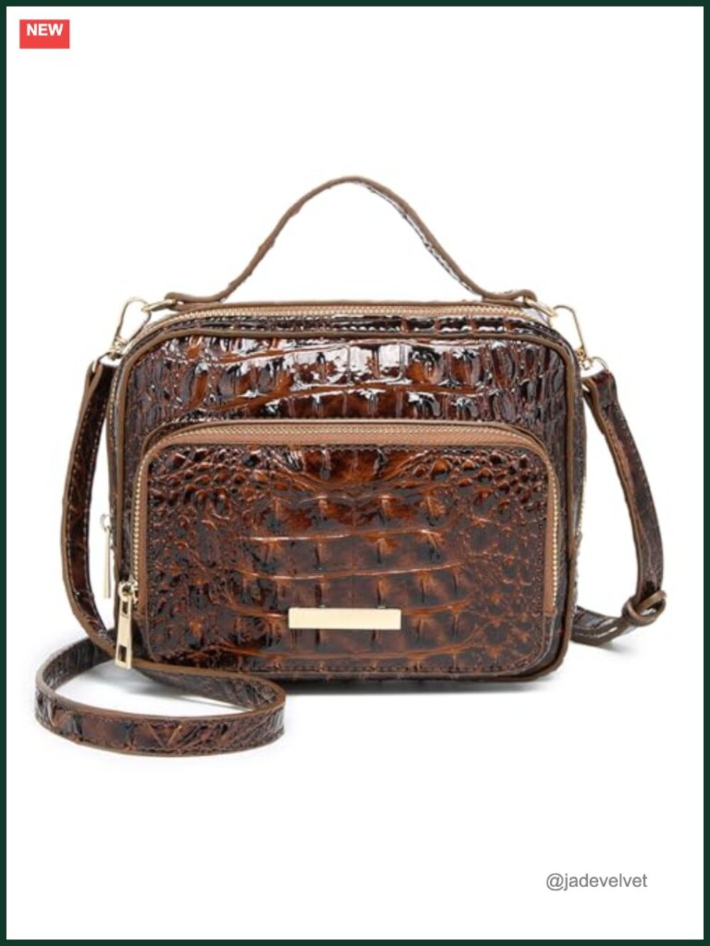 Vegan Leather Mini Top-Handle Purse Crossbody Bag with Satchel Strap